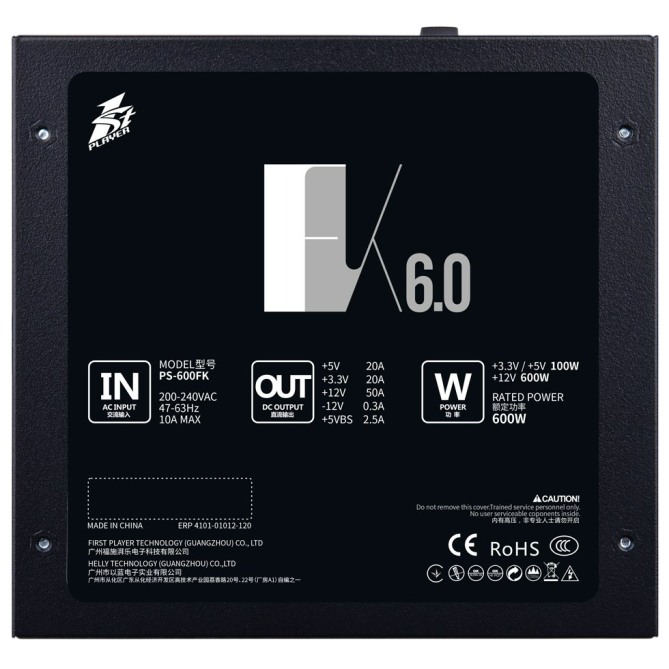 Блок живлення 1stPlayer PS-600FK 600W, APFC - зображення 3