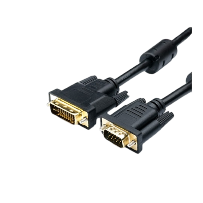 Atcom VGA - DVI (M/M), HD15M/DVI-I, 1.8 м, Black (16143) - зображення 1