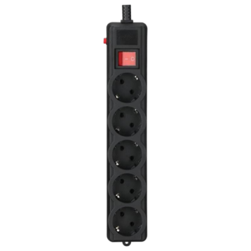 Gembird Pro (SPG5-G-15B-PRO) 5 розеток, 4.5м, black