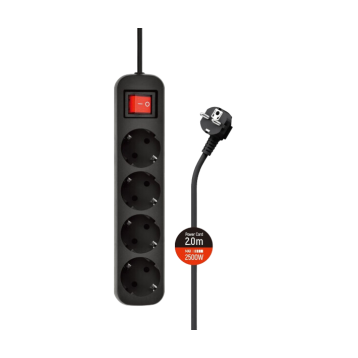 ColorWay СolorWay (CW-PSEA42BK) 4 розетки, 2м, Black