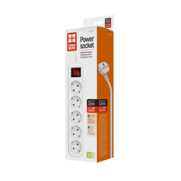 ColorWay СolorWay (CW-PSEA53W) 5 розеток, 3м, White