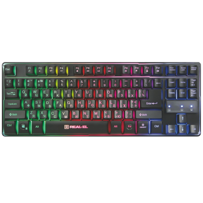 REAL-EL Gaming 8710 TKL Backlit Ukr Black - зображення 1