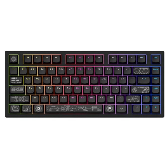 Dark Project ALU81 Terra Nova PBT RGB Mech G3MS Moonstone (DPKB_NOVA_81_ANSI_BLACK_UA) Black - зображення 1