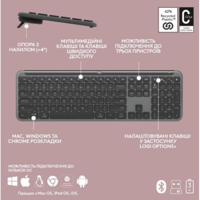Logitech Signature Slim Combo MK950 Graphite (920-012490) - зображення 3