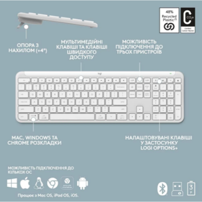 Logitech Signature Slim Combo MK950 OffWhite (920-012491) - изображение 3