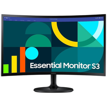 Samsung 24" Essential S3 LS24D360 (LS24D360GAIXUA) VA Black Curved 100Hz