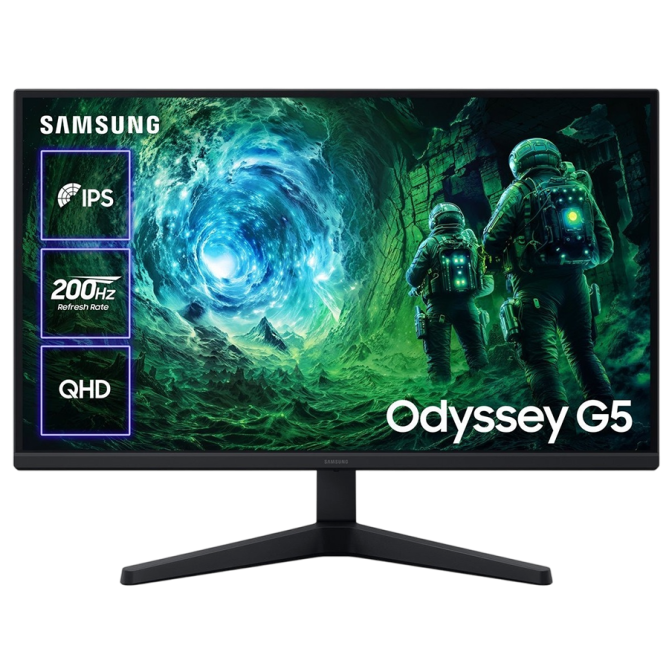 Samsung 27" Odyssey G5 (LS27FG532EIXUA) IPS Black 200Hz - зображення 1