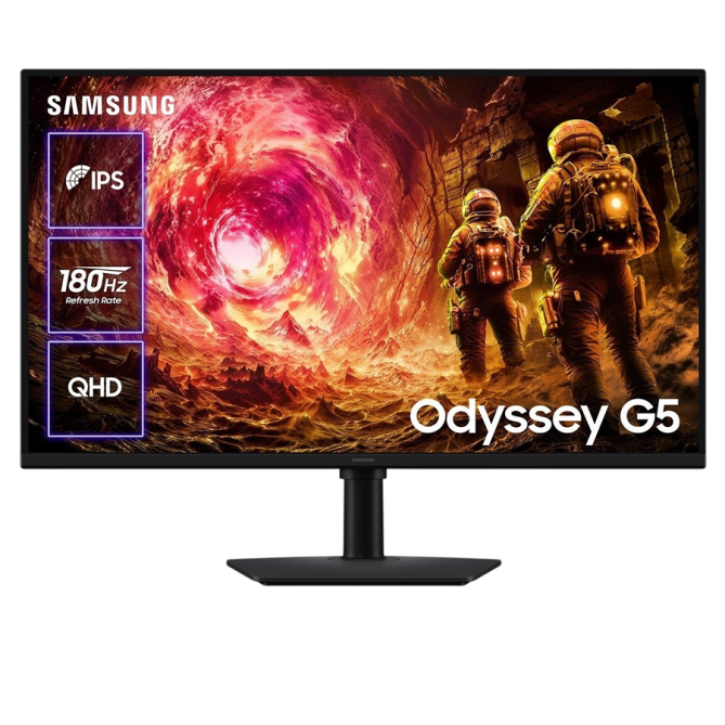Samsung 32" Odyssey G5 (LS32FG502EIXUA) IPS Black 180Hz - зображення 1