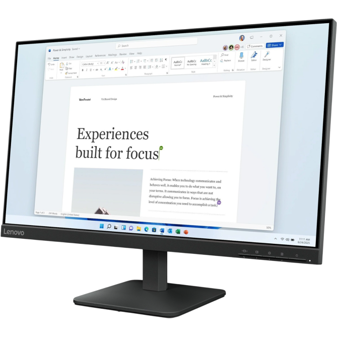 Lenovo 23.8" Lenovo L24-4e (68C2KAC1UA) IPS Black 100Hz - изображение 2