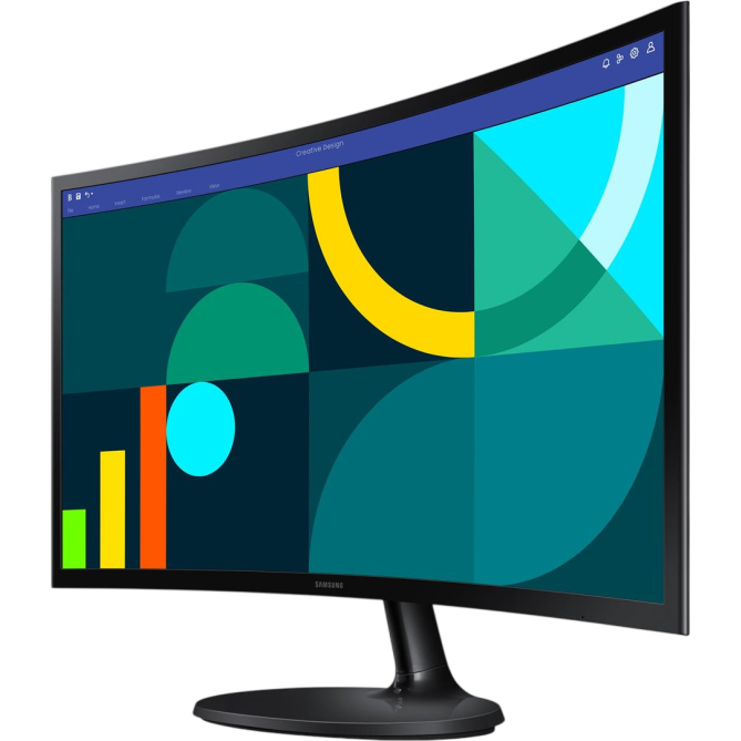 Samsung 24" Essential S3 LS24D360 (LS24D360GAIXUA) VA Black Curved 100Hz - изображение 2