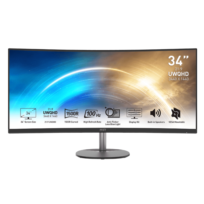 MSI 34" PRO MP341CQ VA Black Curved - изображение 1
