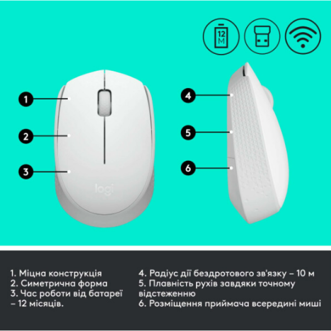 Logitech M171 Off-White (910-006867) - изображение 2